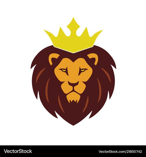 Lion king crown logo Royalty Free Vector Image