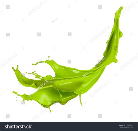 Green Paint Splash, Isolated On White Background Stock Photo 178273841 ...