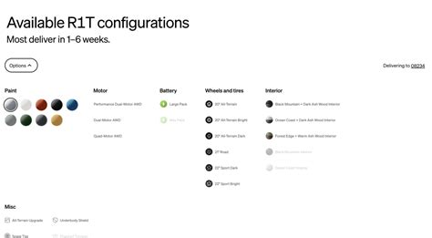 Rivian Max Pack battery option appears in R1 configurator and inventory ...