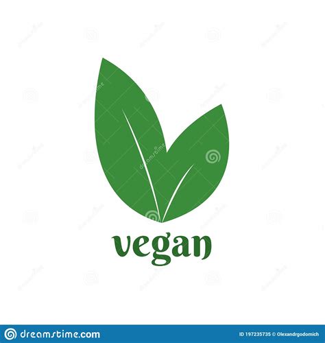 Vegan Logo. Vegetarian Food Diet Icon with Leaf Symbol Stock ...