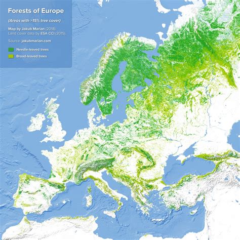 Forests of Europe Map