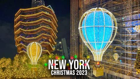 NYC Christmas Walk 2023 Hudson Yards Christmas Lights & Vessel 2023 ...