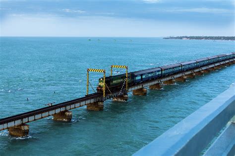 Train on Pamban Bridge Photograph by Paritosh Debnath - Pixels