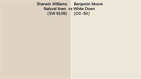 Sherwin Williams Natural linen (SW 9109) vs Benjamin Moore White Down (CC-50) side by side ...