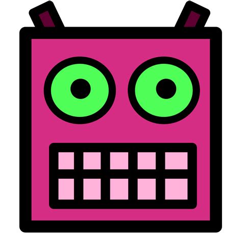 File:Pink or Plum Robot Face With Green Eyes.png - Wikimedia Commons