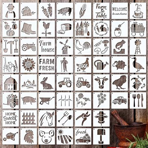 60 Pieces Farm Stencils Reusable Farmhouse Stencils India | Ubuy