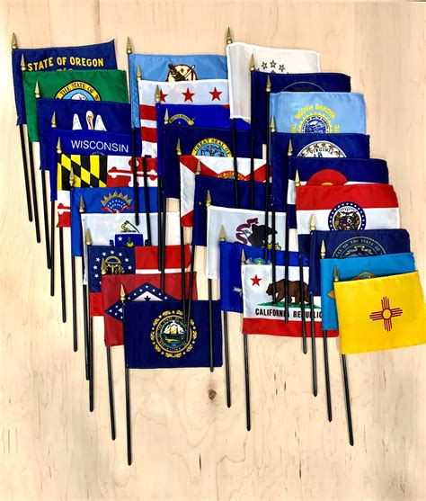 Complete Set of 50 U.S State Flags 4X6inch Stick Flag - 1-800 Flags