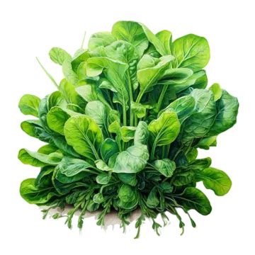 Watercolor Illustration Of Spinach Leaves A Nutritional Powerhouse ...