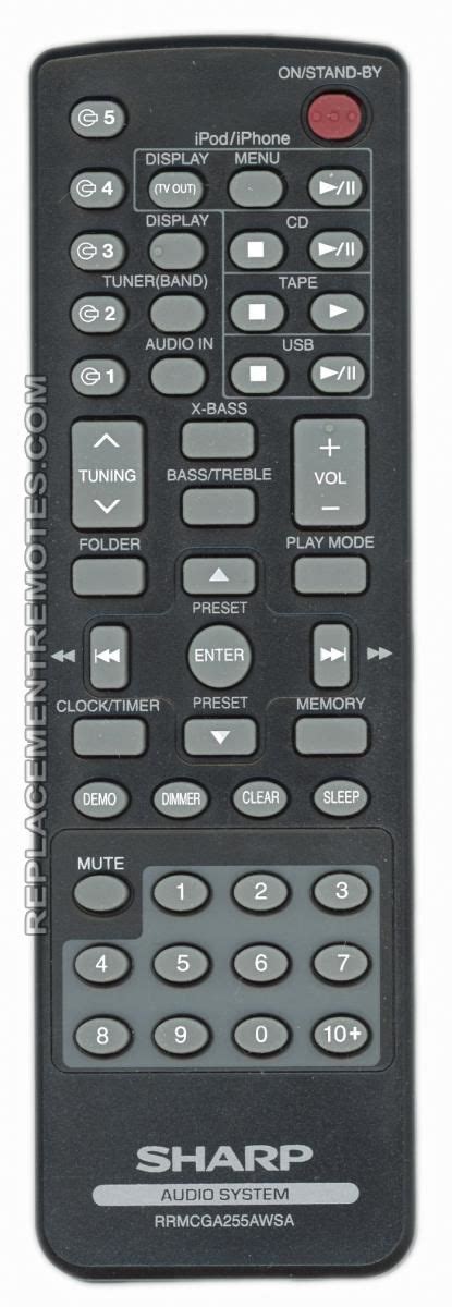 Buy Sharp RRMCGA255AWSA Audio System Audio Remote Control