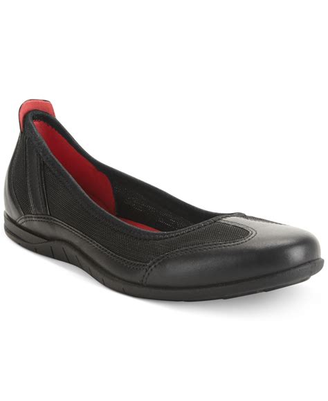 Ecco Women's Bluma Summer Ballerina Flats in Black | Lyst