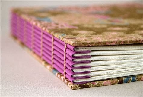 Coptic stitch. Use coloured paper to make a coloured spine, without ...