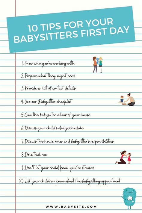 10 Tips for Your Babysitters First Day and Babysitter Checklist