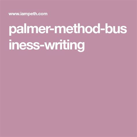 palmer-method-business-writing | Business writing, Palmer method, Writing