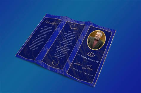 Tri Fold Funeral Program Template Editable in Canva Funeral Program ...