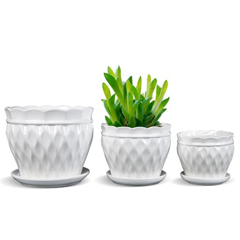 China European Style White Ceramic Planters Indoor flower Pot Ceramic ...