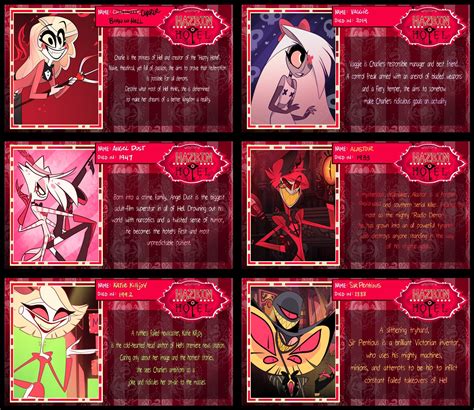 Hazbin Hotel Character Info - Form example download