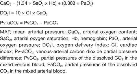 Calculation formula Perfusion pressure = MAP − central venous pressure ...