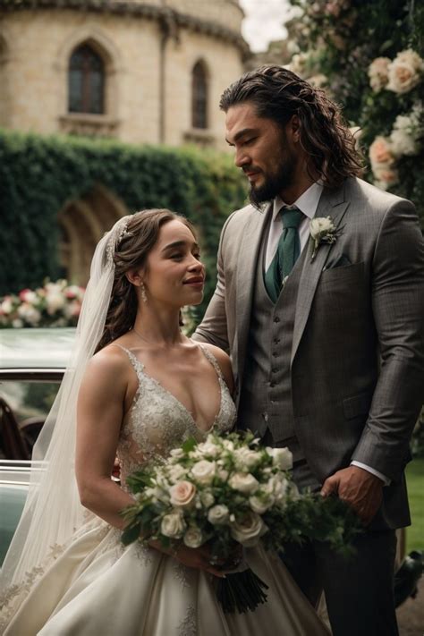 emilia clarke and jason momoa in 2024 | Superhero wedding, Emilia ...