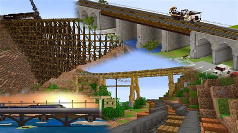 Minecraft Railroad Bridge Build Contest Results - YouTube