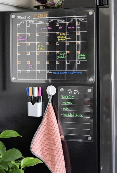 Dry Erase Magnetic Calendar for Fridge 15x12 | 2-Pack with To-Do List, 6 Markers & Cloth Hook ...