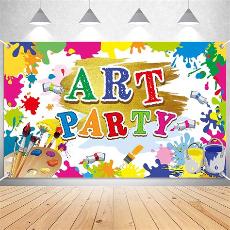 Buy Art Paint Party Backdrop Art-Paint Theme Birthday Party Decorations ...