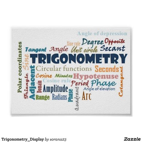 Trigonometry_Display Poster | Zazzle.com (With images) | Math poster, Trigonometry, Math