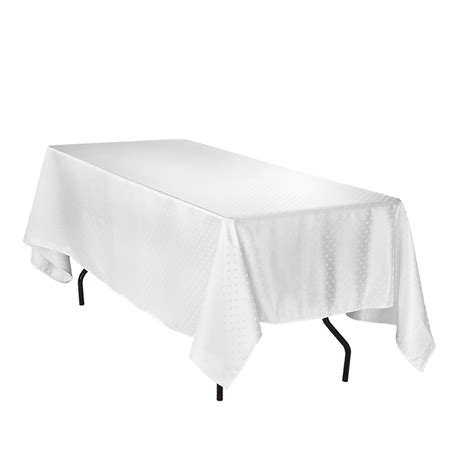 Tablecloth white rectangular 250 x 150 cm Damask or plain linen – Hugo Party Hire