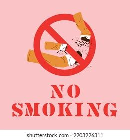 No Smoking Sign Template Flat Classical Stock Vector (Royalty Free ...