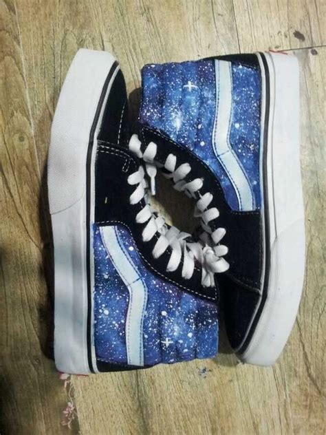 Galaxy Vans High tops Custom Galaxy Vans by handpaintedshoes2014