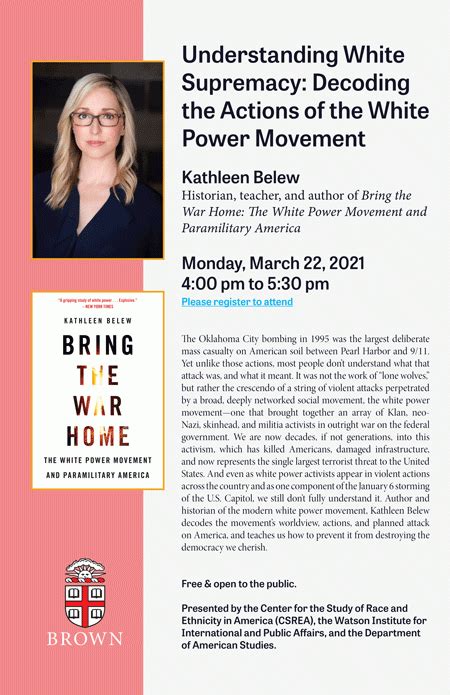 Kathleen Belew ─ Understanding White Supremacy: Decoding the Actions of the White Power Movement ...