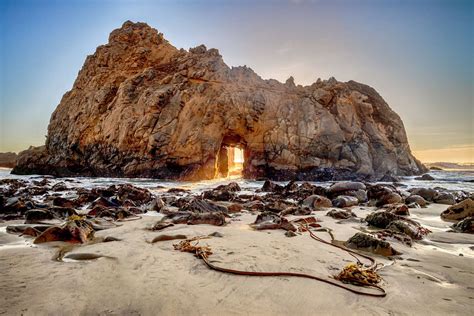 Pfeiffer Beach Keyhole Rock, Big Sur, Monterey County, California, USA | Stock image | Colourbox