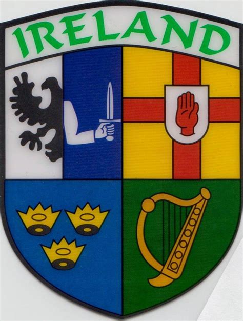 Ireland Connacht Leinster Munster Ulster Flag Car Sticker - Shield (Self Cling) | Irish flag ...