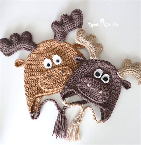 Crochet Moose Hat - Repeat Crafter Me