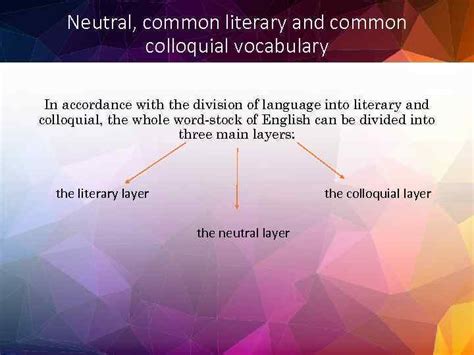 Neutral common literary and common colloquial