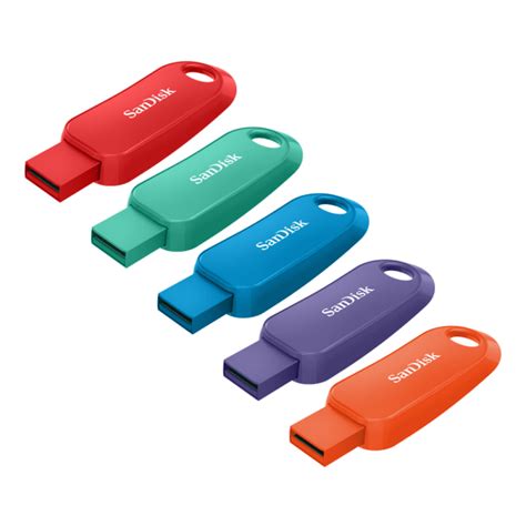 SanDisk Cruzer Snap USB Flash Drives, 16GB, Assorted Colors, Pack Of 5 Flash Drives, SDCZ62-016G ...