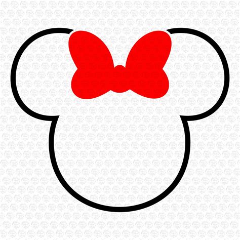 Minnie Mouse Head Outline Svg, Mickey Svg, Svg Files, Disney Svg, Disneyland Svg, Minnie Svg ...