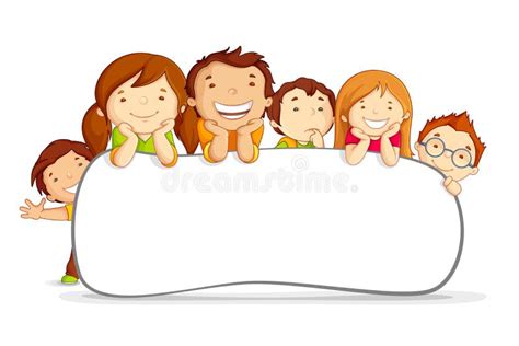 Kids behind Placard stock vector. Illustration of innocent - 25951981