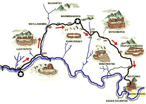 Inca Trail to Machu Picchu Map