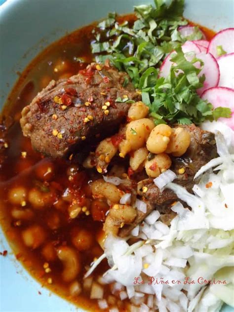 Red Chile Beef Pozole (Pozole Rojo de Res) - La Piña en la Cocina