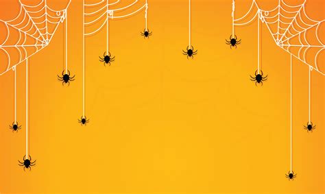 Halloween spiders and spider webs on orange gradient 1364012 Vector Art at Vecteezy