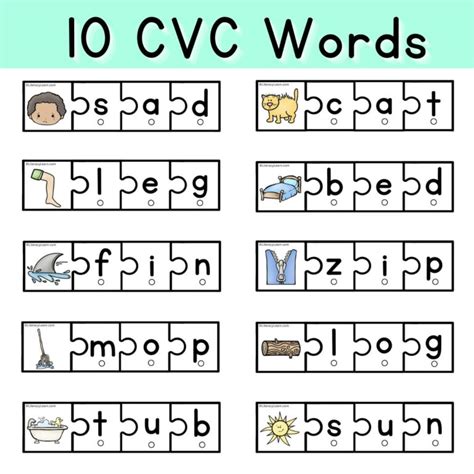 CVC Build a Word Puzzles - Free Printables - Literacy Learn