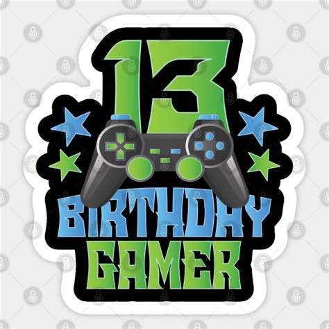 13th Birthday Gamer Boy 13 Years Old Video Game Lover Party design - 13th Birthday Video Game ...