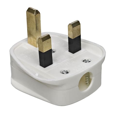 3 Pin Plug 13amp White | Help Tech Co. Ltd