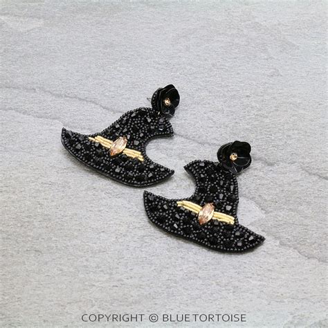 Halloween Beaded Witch Hat Stud Earrings – Bluetortoisewholesale