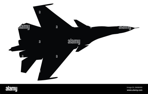 Silhouette of fighter plane isloated Stock Photo - Alamy