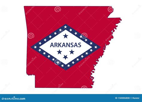 Map of Arkansas in the Arkansas Flag Colors Stock Photo - Image of flag ...