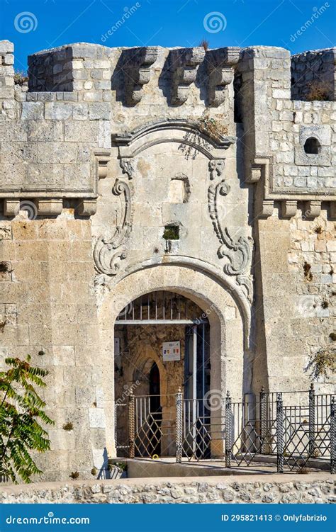 Castello Di Monte Sant Angelo Stock Image - Image of exterior, entrance ...