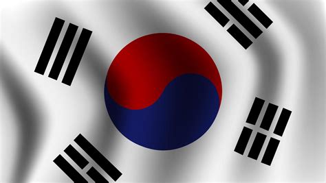 Realistic waving south korean flag 1314290 Vector Art at Vecteezy