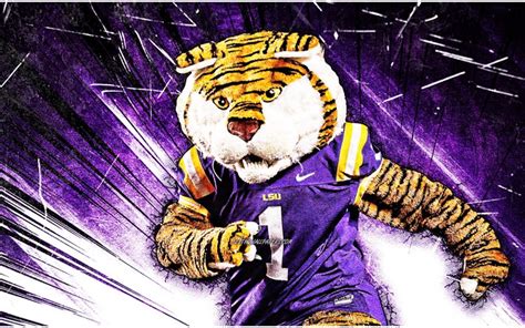 Download wallpapers 4k, Mike the Tiger, grunge art, mascot, LSU Tigers ...