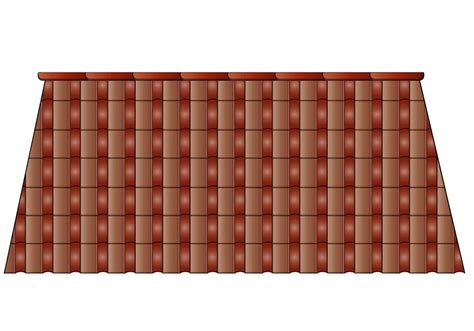 Brown tiled roof on a white background. Roof for design. Cartoon style. Vector illustration ...